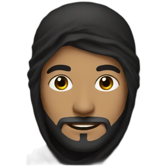 muslim man with black flag emoji