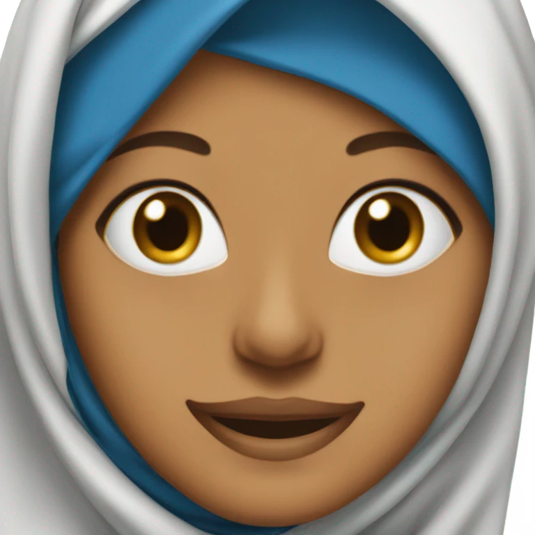Bengali girl with blue hijab with white teeth emoji