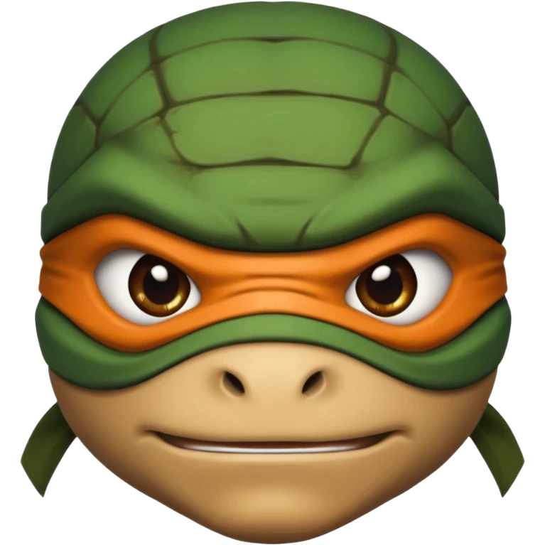 generate the face of a ninja turtle
Without showing teeth
It can't be green
maybe with a Nina mask instead of those stripes emoji