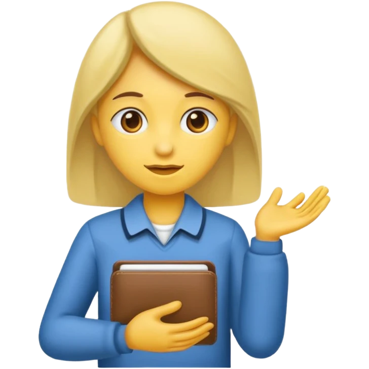 Создай эмодзи девочка просит списать работу в школе emoji