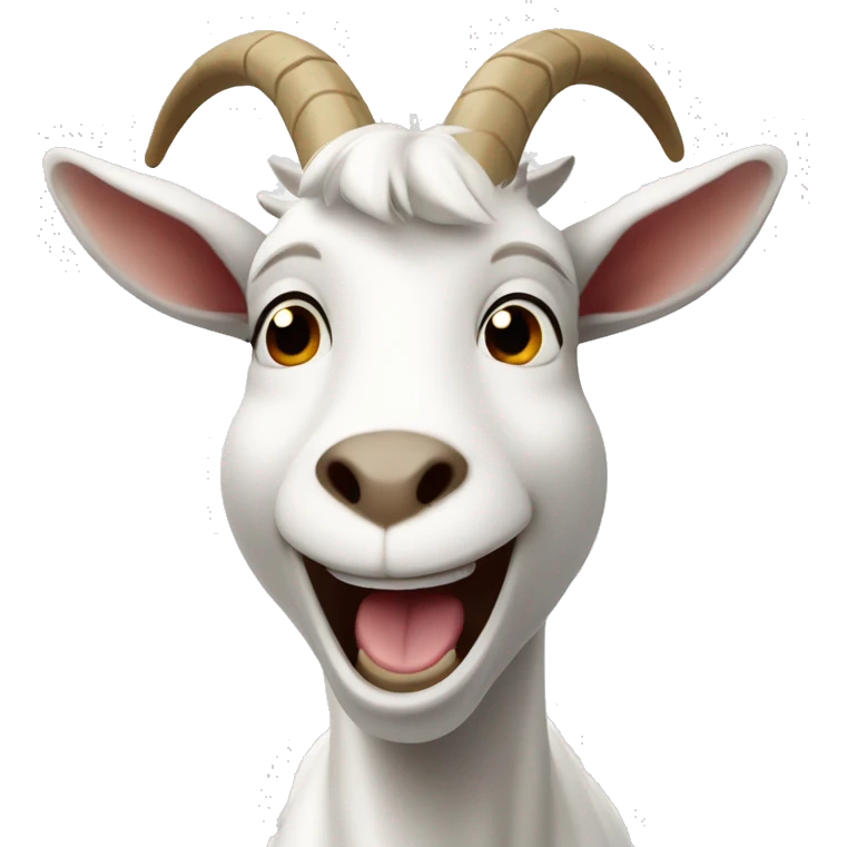 laughin white goat very happy face emoji