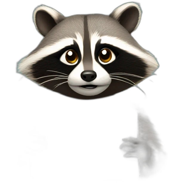 racoon with resignation letter emoji