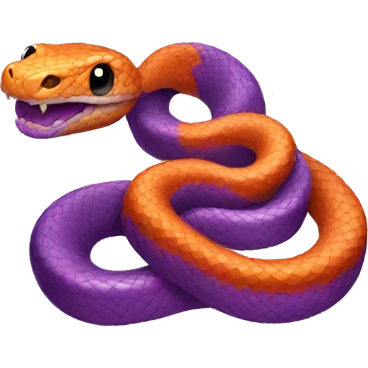 purple and orange snake emoji