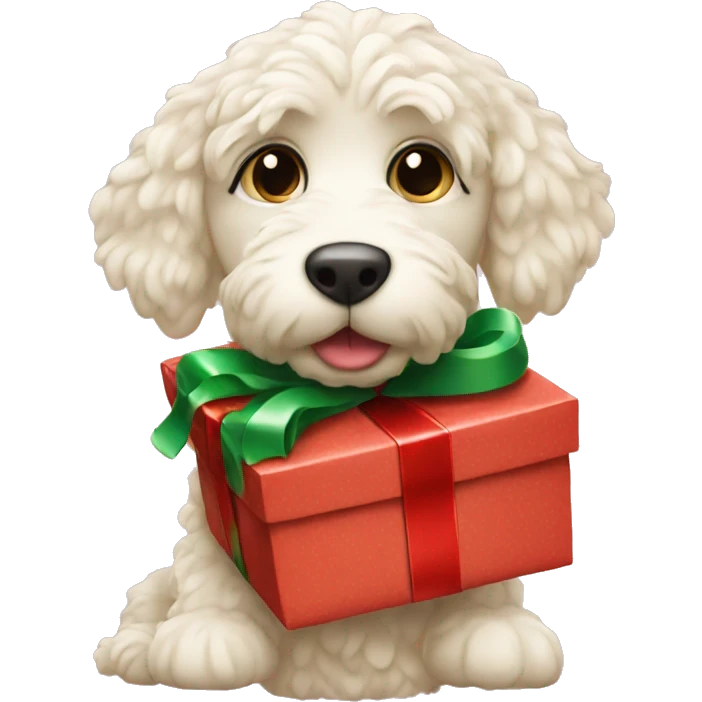 Cream doodle holding Christmas presents  emoji