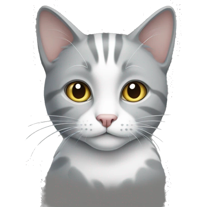 Grey and white cat emoji