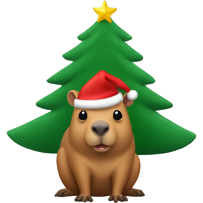 Capibara with Christmas tree  emoji