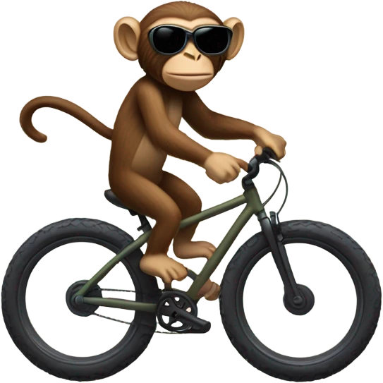 Monkey with sunglasses riding a mountain bike  emoji