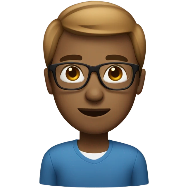  Guy with blue eyes square glasses and straight light brown  and laptop  emoji