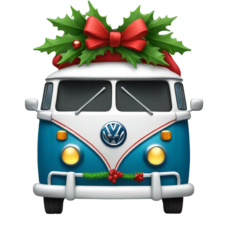 Christmas Volkswagen bus emoji