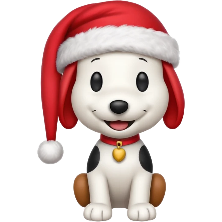 Snoopy wearing a Christmas hat  emoji
