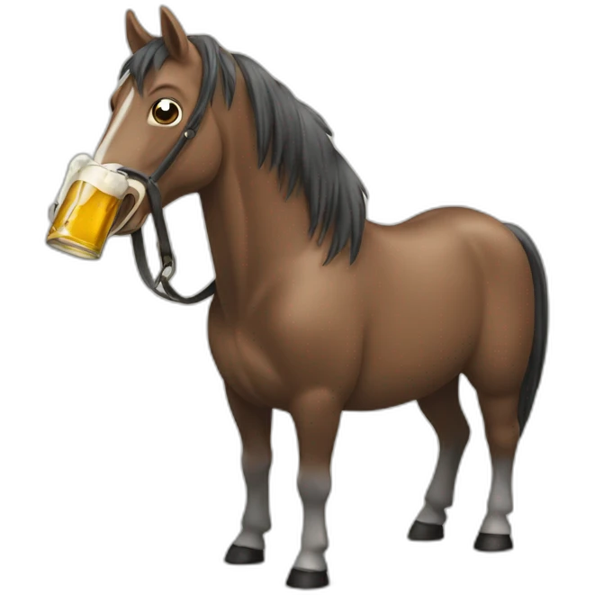 Caballo tomando cerveza emoji