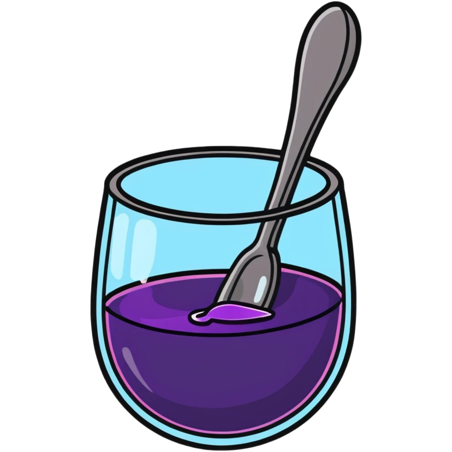 a spoon with white clear jelly emoji