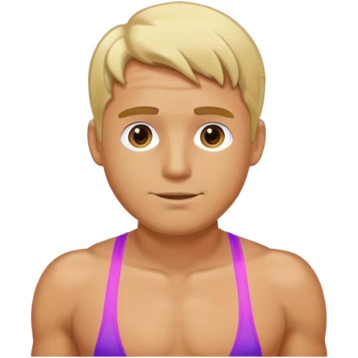 man blonde swim suit emoji