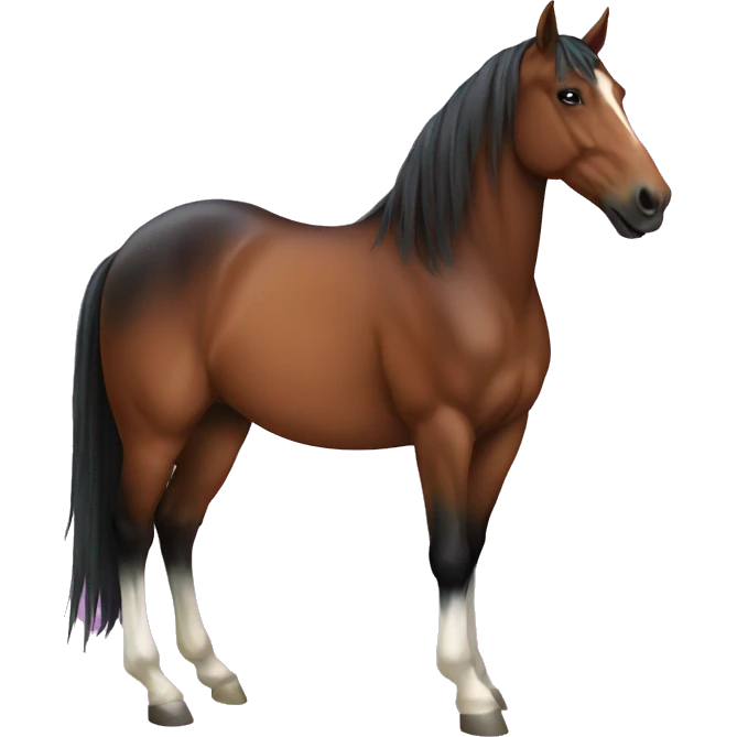 Bay horse with star emoji