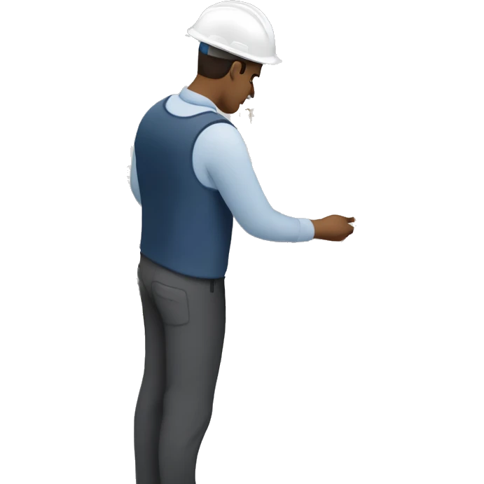 Builder looking at a building floor plan emoji