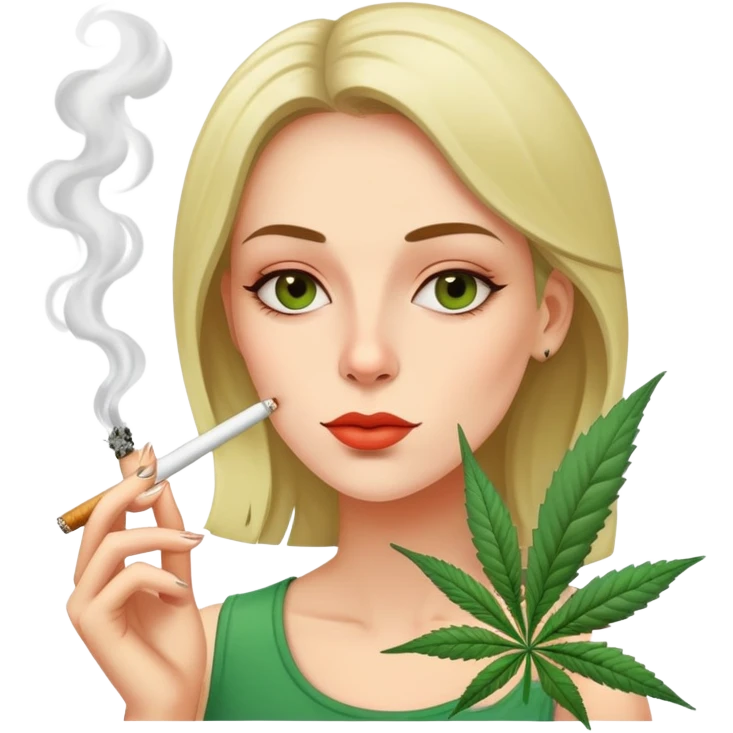 A women smoking weed emoji