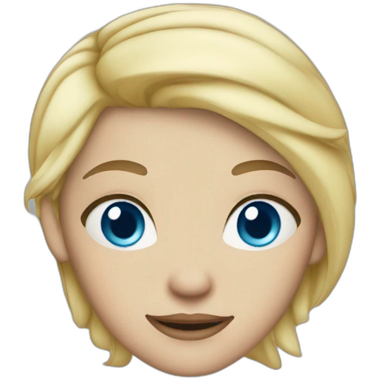 blonde girl with blue eyes and pixie hair emoji