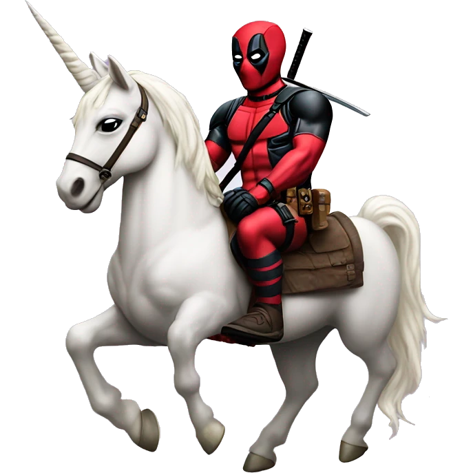 deadpool on unicorn emoji