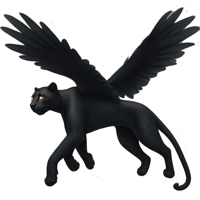 winged black leopard flying emoji