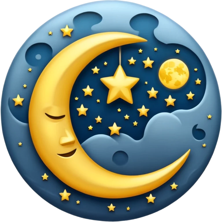 Letra (E) en una luna emoji