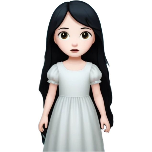 створи емоджі для казки на тему Таємниця зниклих голосів жанр жахастики щось цікавіше більш загадкове створи маленьку дівчинку в лісі з привидами на задній фон привиди мають бути і ліс emoji