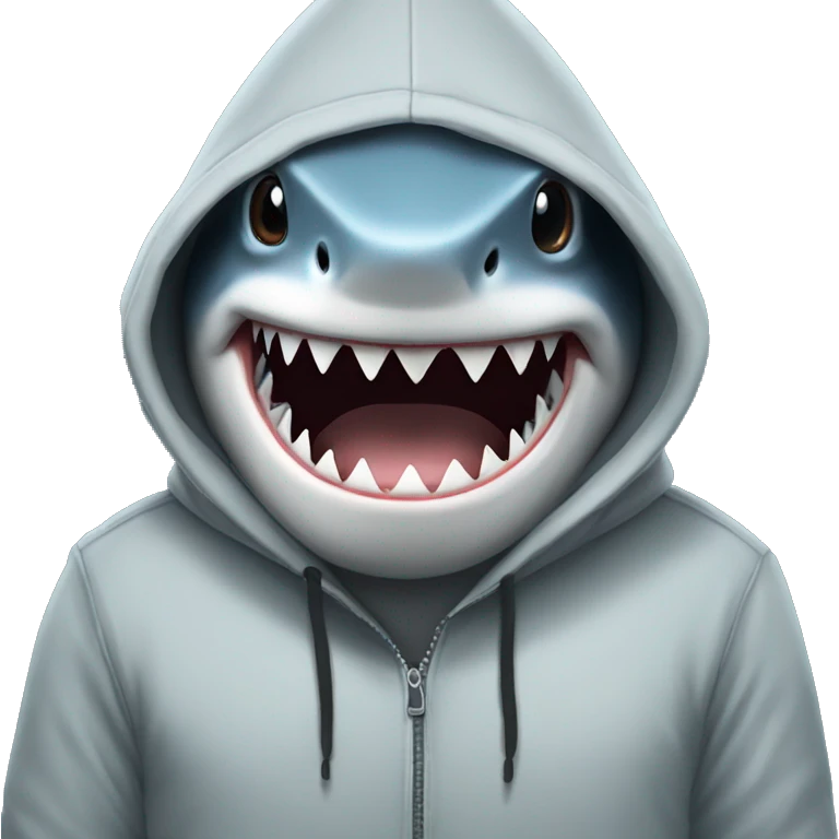 Shark wearing a hoodie emoji