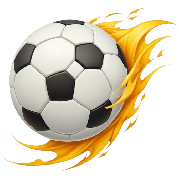 Cinematic Realistic image of a soccer ball soaring through the air, capturing dynamic motion and finely detailed textures with a dramatic, high-energy lighting that evokes the thrill of the game emoji