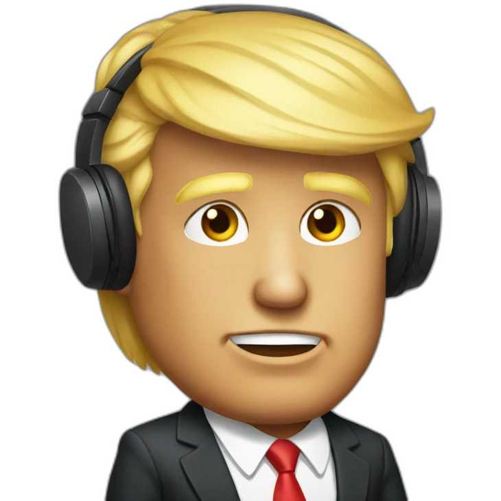 donald trump wearing headphones emoji