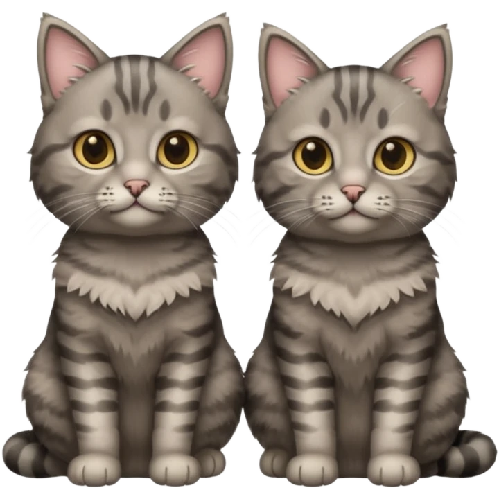 Two grey tabby cats emoji