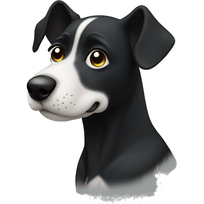 Black dog with white strip down the nose emoji