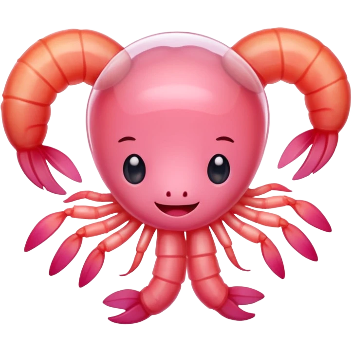 jelly prawn with a cute face emoji