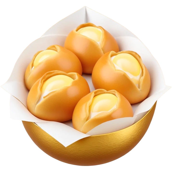 3D rendered authentic Hong Kong 鸡蛋仔 (egg puffs) being held in paper, traditional egg-shaped bubble pattern, vibrant golden color, hyper-realistic texture, glossy bubbles, detailed surface emoji