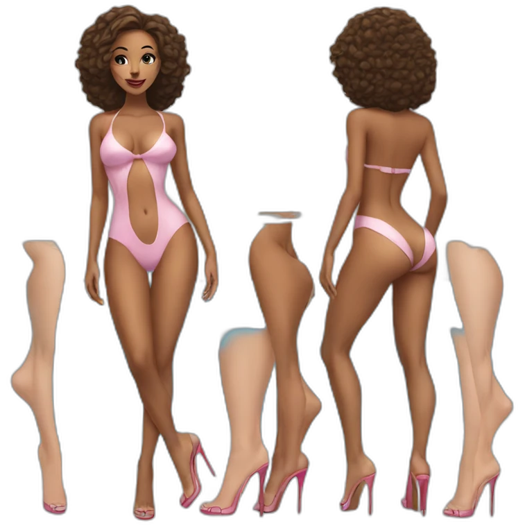 sexy woman on high heels swimming suit long legs emoji
