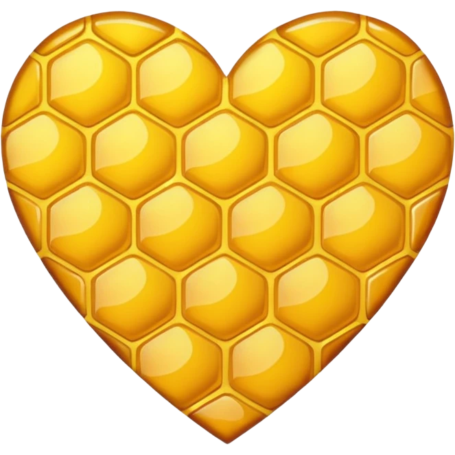 yellow heart with a honeycomb pattern emoji