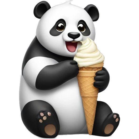 Panda eating ice cream emoji