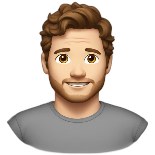 Chris Pratt brunette t-shirt emoji