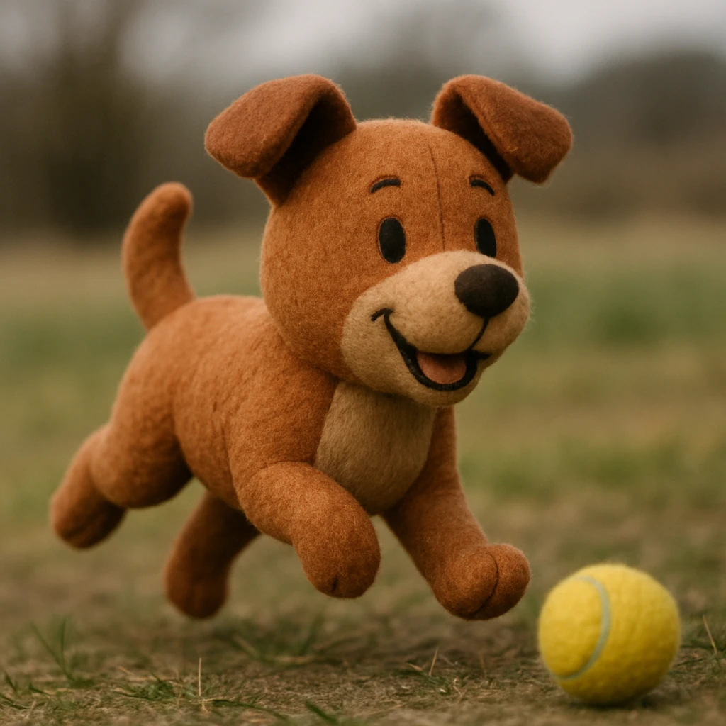 happy dog running after ball emoji