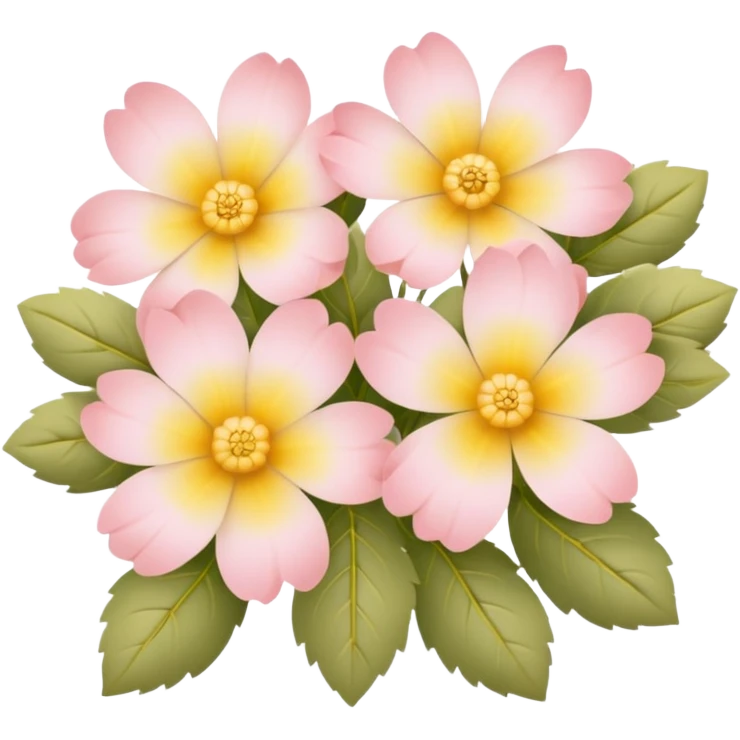 flowers in soft pink, beige and yellow pastel colors emoji