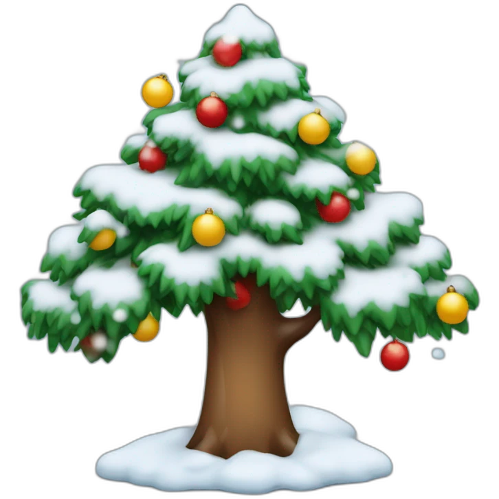Árbol de Navidad con frío emoji