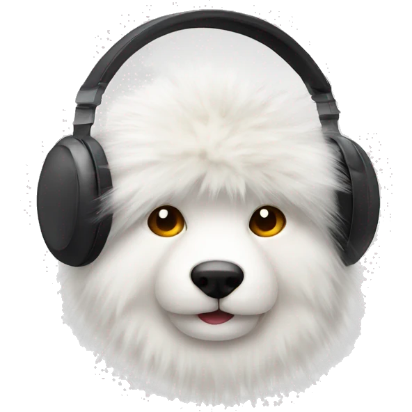 White fur earmuffs  emoji