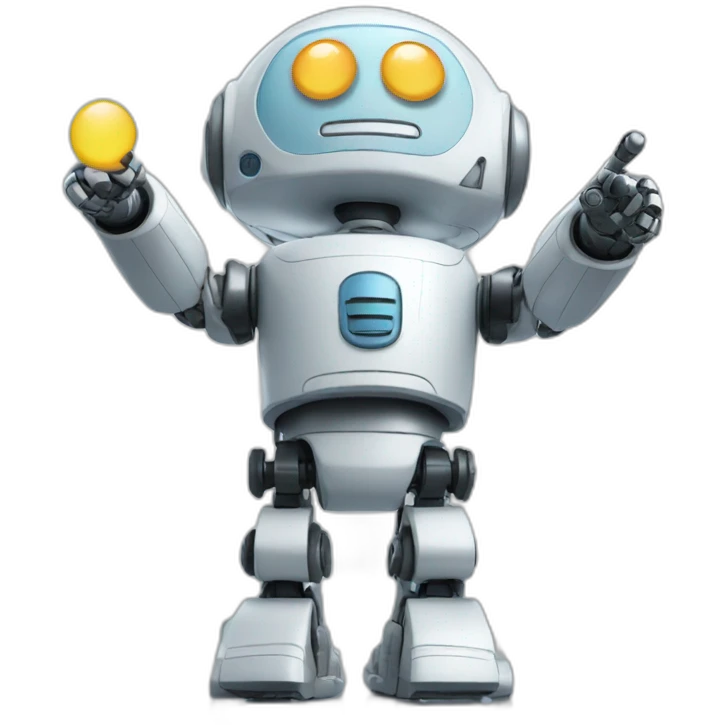 robot pointing to the sky emoji