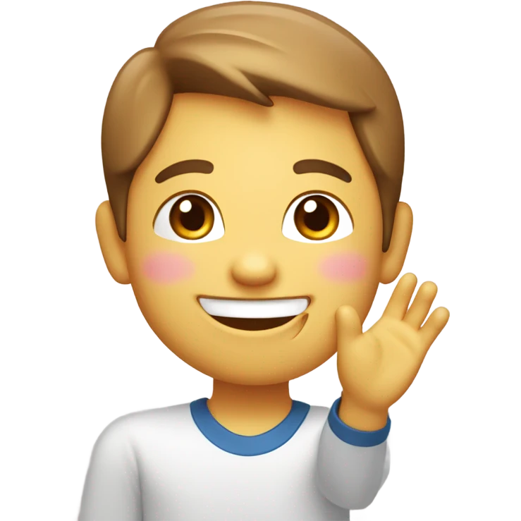 Smiling waving greeting emoji blushing  emoji