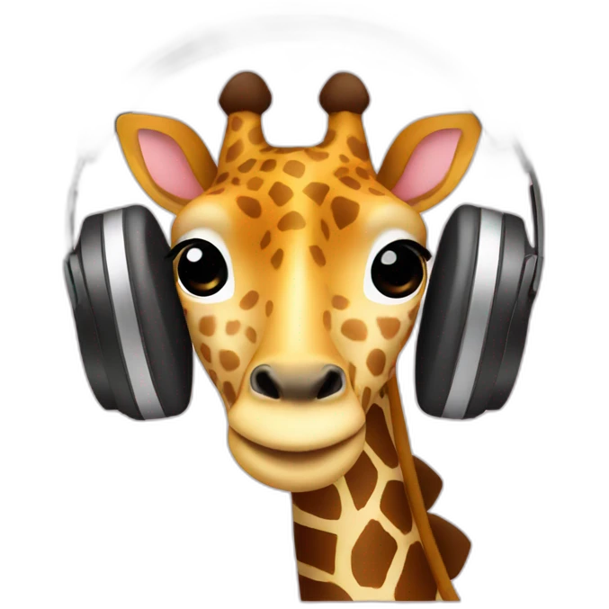 Giraffe headphones emoji