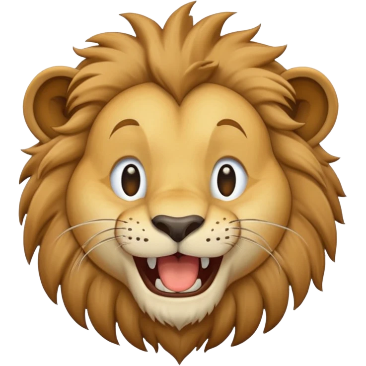 León desnutrido y flaco riéndose  emoji