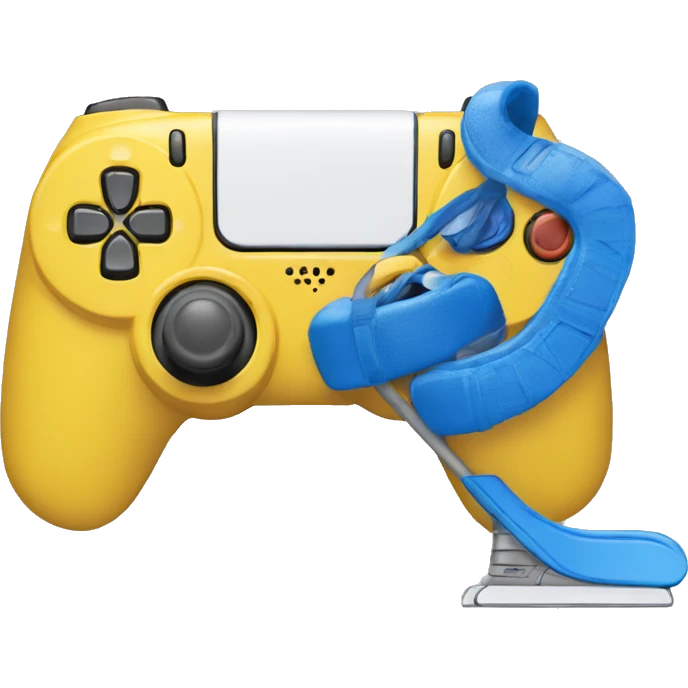 a hockey player whith a ps5 controller emoji