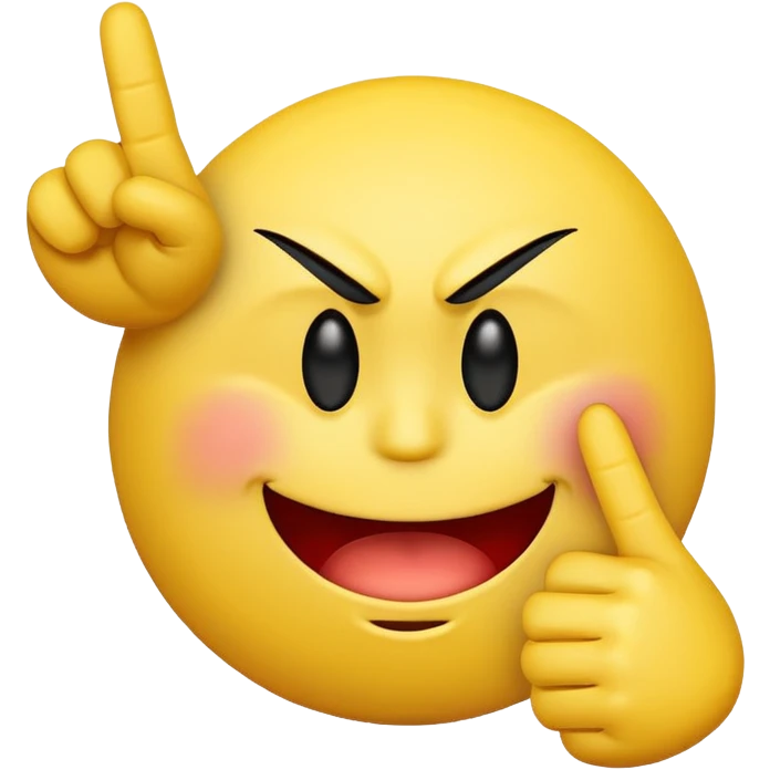 A smiley face doing the middle finger emoji