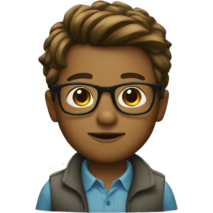 A boy with glasses and pointed hair  emoji