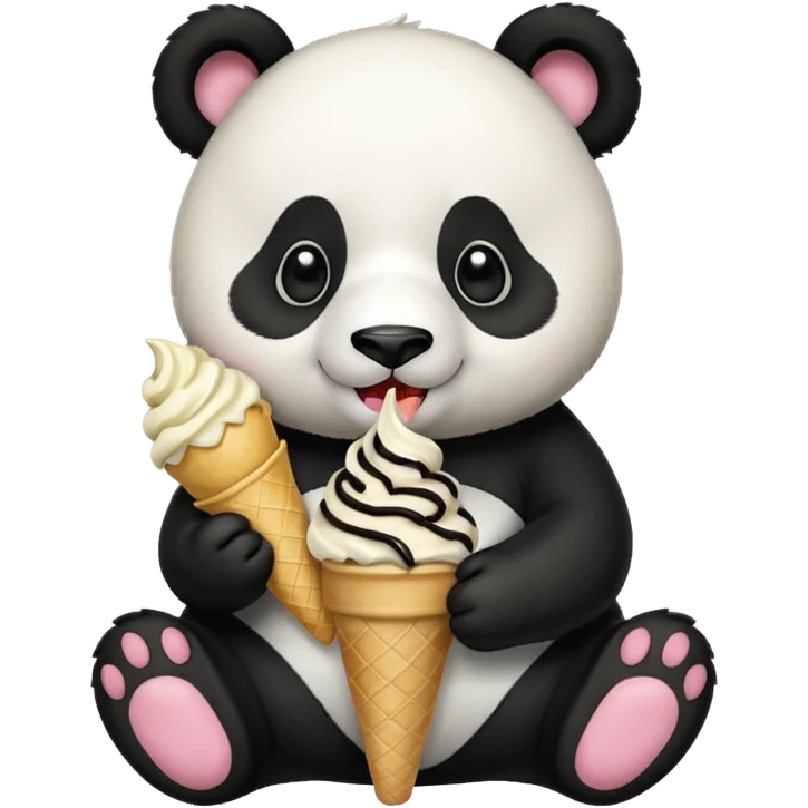 Panda eating ice cream emoji