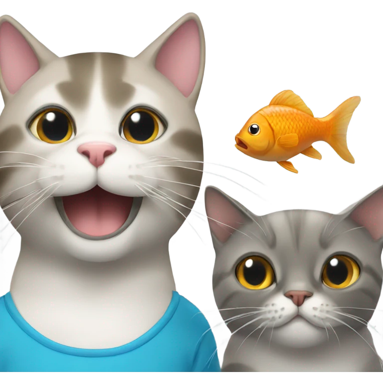 Cat and a fish  emoji