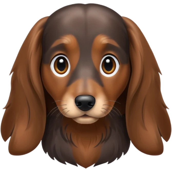 Long haired dapple black and brown Daschound  emoji